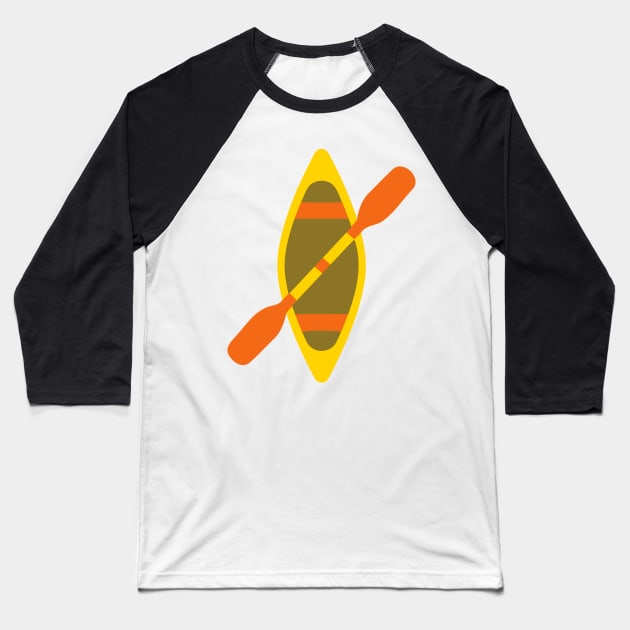 Wooden Kayak Boat Emoticon Baseball T-Shirt by AnotherOne